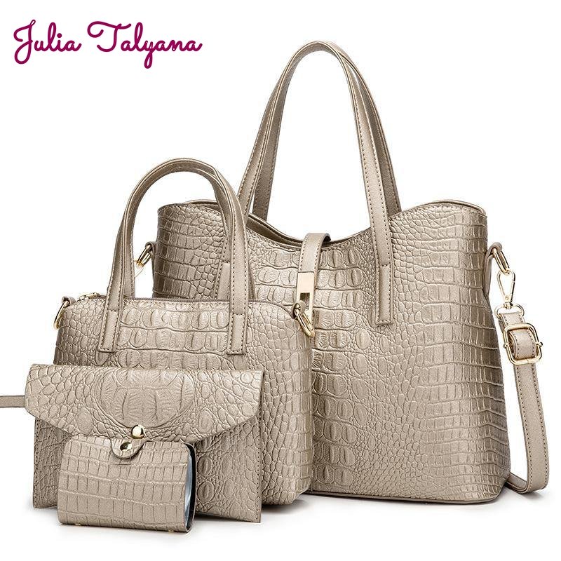 Julia Taliana ™ |  4 piece women's crocodile leather handbag set