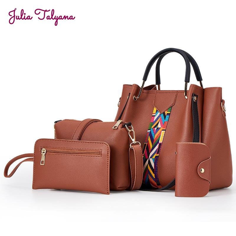 Julia Talyana ™ | Set von 4 PU-PU-Handtaschen für Frauen