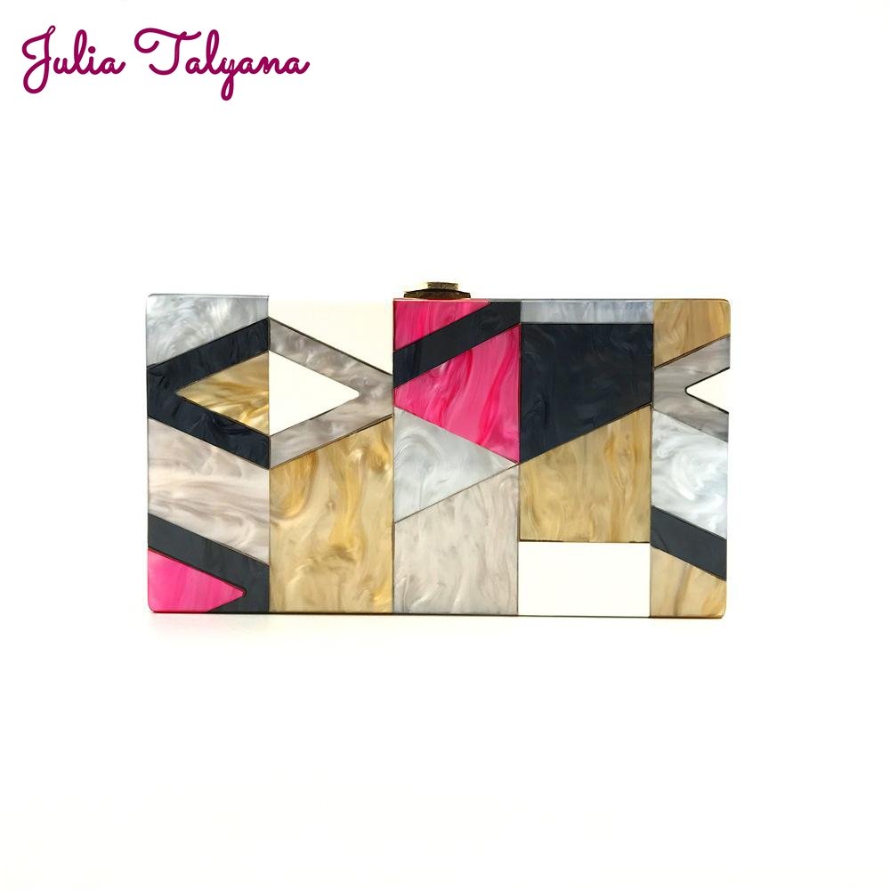 JULIA TALYANA™ | Pochette en acrylique multicolore et contrastée