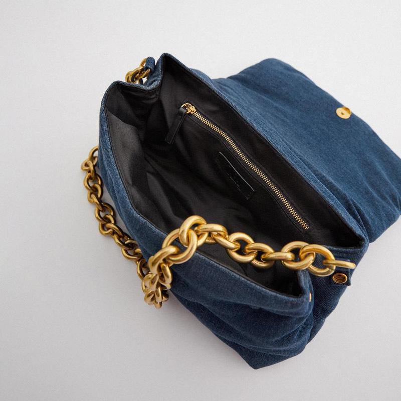 جوليا تاليانا ™ | الأزرق الدنيم الأزرق حقيبة الكتف مبطن
