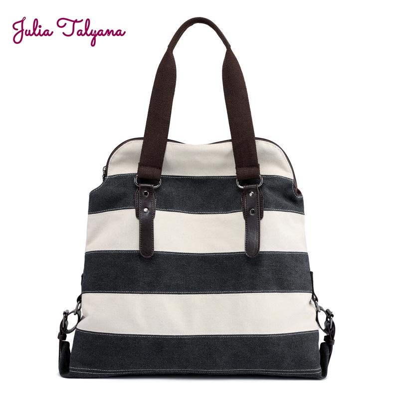 Julia Taliana™ | Handtasche mit gestreifter Leinwand