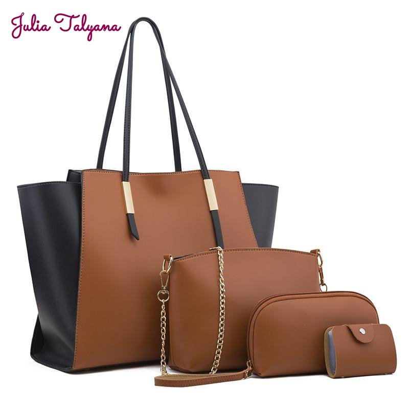 Julia Talyana ™ | Set of 4 PU leather handbags for women